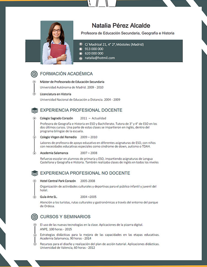 Elaboración Del Curriculum De Profesores Plantillas Cv Para Colegios