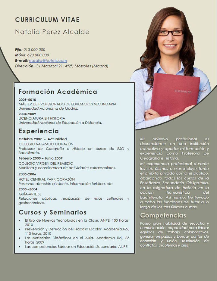 Modelo De Curriculum Vitae Docente Escuela - Modelo De Curriculum Vitae